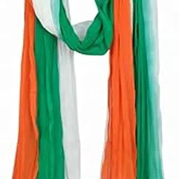 trendz hack Chiffon Tiranga Women & Girls Dupatta (NF77-Tiranga)-picture-10