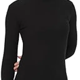 le bourgeois Women's Black Cotton Ribbed Full Sleeve Casual Highneck Top-picture-32