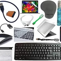 Anjo 14 in 1 Combo of Wired Keyboard, Wireless Mouse, Mouse Pad Wrist Support, Hub 3.0, 3in1Cleaner, OTG Micro&C, Extension, LED, Laptop Trackpad & Lid Lamination, 15.6 inch Key&Screen Guard & Sleeve-picture-32