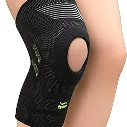TYNOR Knee Cap Air Open Patella, Black & Green, Large, 1 Unit-picture-28