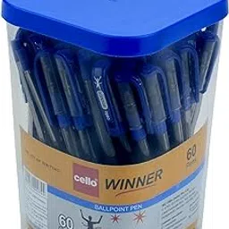 Cello Winner Assorted Ball Pen Set, Pack of 60 (50 Blue, 7 Black, 3 Red ink)|Lightweight Ball Pens for Pressure Free and Fine Writing | Pens with Comfortable Grip|For School and Office Use Pens-image-16