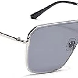 voyage Square Sunglasses for Men & Women (Grey & Clear Lens | Black Frame - MG7316)-picture-32