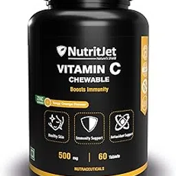 NutritJet Vitamin C 500mg Tablet with Natural Vitamin C Amla Extract With Zinc for Men & Women - Skin Care, Immunity, Antioxidant - 60 Tablets-picture-56
