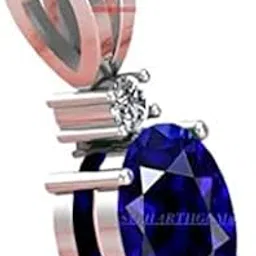 anuj sales 12.00 Ratti / 11.45 Carat Original Certified AAA++ Quality Natural Blue Sapphire Pendant/Locket Silver Plated Gemstone by Lab Certified(Top AAA+) Quality for Men and Women by Lab Certified-picture-17