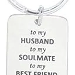 aura to My Husband Soulmate I Love You Romantic Valentines Engraved in Stainless Steel Tucker Key Ring Key Chain-picture-34