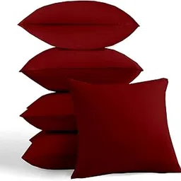 linenaffairs Cotton Cushion Filler Throw Pillow 15X15 Inch Burgundy Set of 5 Cushion Square Small Cushion Filler Decorative Pillow Decorative Cushion-picture-21