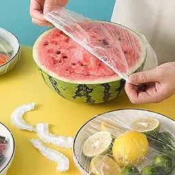 Wolpin Pack of 100 Pcs Disposable Food Cover Elastic Lid for covering Food, Fruits, Vegetables Fridge Storage-picture-69