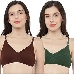 Softline Women's Cotton Rich Wire-Free Non-Padded Bra Combo | Full Coverage & Breathable Comfort | Fancy Lace Design for a Feminine Look | Everyday Support & Soft Feel (Pack of 2)-image-10