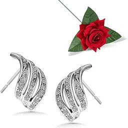 peora Cubic Zirconia Studded Stud Earrings Stylish Fancy Jewellery for Women & Girls-picture-42