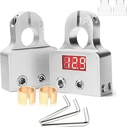 Car Battery Terminal Connectors with Voltmeter - 0/4/8 AWG Positive Negative Battery Post Clamp and Shims for Car Auto Caravan Marine Boat Motorhome (1 Pair)-picture-15