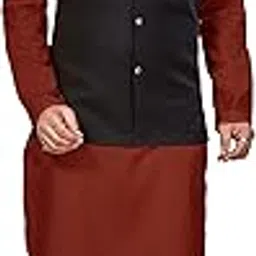 be active Linen Blend Solid Pattern Trendy Comfortable Stylish Full Sleeve Kurta Pajama Set with Latest Jacket Nehru Style Koti for Men's Ethnic Wear-picture-47