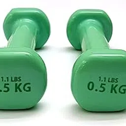 FITTTECH Vinyl Dumbbell Set with Non-SLip Grip, GYM Dumbbells, Dumbbells set for Home Workout, (Sea green, 500Gms Set of 2)-picture-11