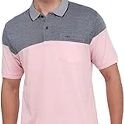 Colorplus Men Regular Fit Yarn Dyed Pattern Pure Cotton Half Sleeve Polo Neck Casual T-Shirt Blue-picture-12