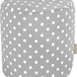 Majestic Home Goods Ikat Dot Pouf, Small, Gray-picture-17