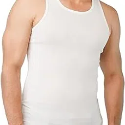 SAWARE Fashion Men's Cotton Hosiery Vest – Soft Stretchable Sleeveless Innerwear | Round Neck Baniyan for Daily Comfort | Breathable & Lightweight Undershirt (White, Pack of 3)-picture-13