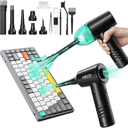 Compressed Air Duster Mini Vacuum 4in1, MECO ELEVERDE Cordless Air Duster with 3 Gear 110000RPM Air Blower, 13000PA Keyboard Vacuum Cleaner, Air Duster for PC/Computer/Keyboard/Sofa/Car (Green)-picture-69