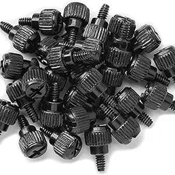 VAPKER 50PCS 6#-32x6 M3.5 PC Computer Case Thumbscrews Thumb Screws Black Zinc for Hard Drive Computer Case Motherboard Fan Power Graphics-image-44