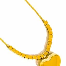 Gold-Plated Anti Tarnish Heart Theme Pendant Necklace | Sparkling Gold Cubes with Heart Necklace | Elegant Korean fashion Jewelry for Girls and Women-picture-37