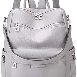 momsystore Backpack Purse for Women and Girls Convertible Travel Vintage PU Leather Backpack-picture-12