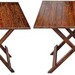 WELL KNOWN Teak Wood, Light Brown Wooden Folding Coffee Table That Makes a Great Center Table Space Saving for a Living Room (Brown 21 INCH) pic 2-picture-10
