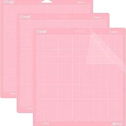 Ecraft FabricGrip Cutting Mat for Cricut Explore Maker/Explore One/Air/Air 2 (12x12 inch, 3 Pack) Square Fabric Adhesive Sticky Pink Quilting Cricket Cutting Mats Replacement Accessories for Cricut.-picture-16