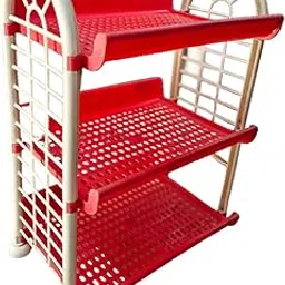 Rashi Multi Purpose Plastic Rack | Storage Rack for Living Room, Drawing Room and Kitchen (3 Rack) Multi Color-picture-27