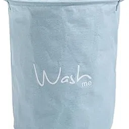 HOKIPO Folding Laundry Basket For Clothes, Round Collapsible Storage Basket - Large 46 Ltr, Blue (New688)(Cotton), 17.72 Inch, 36 cm, 45 cm-image-60