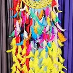 ANEMONE MART® Dream Catcher Multicolor & Yellow CROSIA Design 8 inch Ring-picture-14
