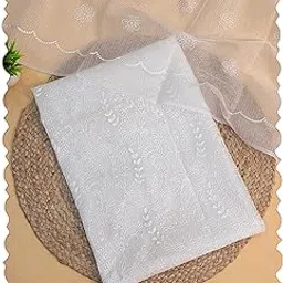 Women's Kota Doria Suit With Floral Thread Embroidery Design Dress Materl 2.5 Meter Top & 2.5 Meter dupatta No Bottom (Handloom Cloth Store) HSK31EDM-picture-35