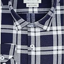 ghpc Cottswool Winter Wear Woolen Windowpane Checks Full Sleeves Regular Fit Formal Shirt for Men-picture-28