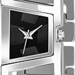 Premium Foggy Generation Square White Black Elegant Design Analogue Steel Watch - for Women (Pack of -1)-image-12