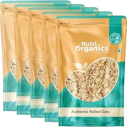 NutriOrganics Rolled Oats 5 Kg - Diet Food | 100% Wholegrain Jumbo Oats | Oats For Weight Management | High Fibre Breakfast | Rich In Protein-picture-18