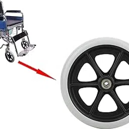 Wheel Replacement Parts for Wheelchairs Walker Wheels- 8 Inches Dia. Grey PP Rubber Wheel-picture-47