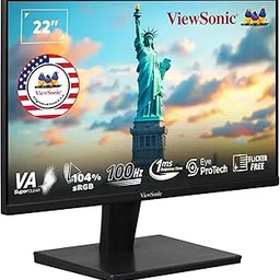 ViewSonic 55.88 Cm (22"), FHD, VA Monitor for Home and Office Use, 100 Hz,1ms Response time, Eye ProTech for Comfort Viewing, Wall Mount, Bezel-Less, Srgb104%, HDMI, VGA - VA2215-H-1N.-picture-12