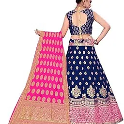 jay nejadhari creation Girl's Treditional Wear Heavy Banarsi Jacquard Soft Silk Bridal Fully Stitched Lehanga Choli With Dupatta Set-picture-53