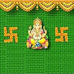 Sri Yagnaa - Backdrop Cloth for Pooja Decoration - M 28 - Traditional Background Curtain Cloth for Festival (8x5 Ft) (Swastik Ganesh Backdrop)-picture-34