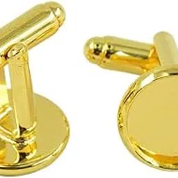 loom tree 10 Pieces Round Blank Cabochon Bezel Frame Base Cuff Links DIY Cufflink Gold Tone Setting Base Jewelry Making FIndings image 1