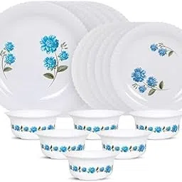 SMONI™ Unbreakable Plastic Light Weight Dinner Set of 36 pcs 6 Full Plates, 6 Quarter Plates, 12 Veg Bowls, 2 Serving Bowl with 2 lids. 2 Serving Spoons and 6 Spoons-picture-20