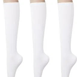 kony Women's Cotton Knee High Socks - Casual Solid & Triple Stripe Colors Fashion Socks 3 Pairs (Women’s Shoe Size 5-9)-picture-18