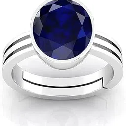 12.25 Ratti 11.00 Carat Blue Sapphire Sterling Silver 92.5 Ring Adjustable Unheated and Untreated Neelam Natural Ceylon Gemstone for Men and Women-image-46