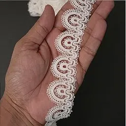DIVERTS Soft Premium White GPO Cotton Trim Lace Border 13.5 Meters, 2 CM Wide | Kinari Fabric Border for Saree, Suit, Kurta, Dupatta, Lehenga, Blouse, Gown & Neckline, Home Decor, DIY Craft Projects.-image-21