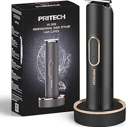 PRITECH Beard Trimmer for Men, Rechargeable Shavers, Electric Razor for Men, Waterproof Groin Hair Trimmer Body Trimmer, Pubic Hair Trimmer with Standing Recharge Dock(Black)-image-6
