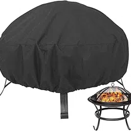 ATORSE Firepit Cover Oxford Fabric Weatherproof Durable Dust Proof for Barbecue Black and Small-picture-25