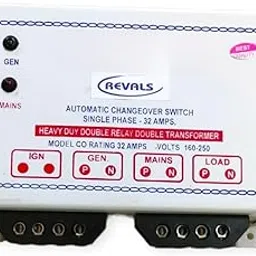 REVALS 32 Amp Automatic Changeover Switch single Phase Input Supply | 250V AC Current Rating | 32 AMPS Heavy Duty Electronic Changeover-picture-48