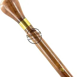 Nagina Wood Creation Premium Wooden Walking Rull Stick Handcrafted Wooden Walking Morning Swagger Stick 23 inches (Style 12)-picture-20