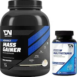 DNUTRIXN Advance Mass Gainer + Multivitamin Tablets 30N (3kg, Vanilla Ice-Cream)-image-27