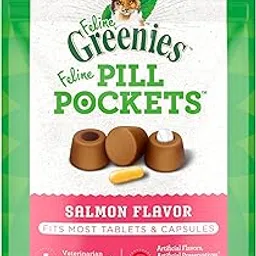 FELINE GREENIES PILL POCKETS Cat Treats, Salmon, 45 Treats, 1.6 oz. With Natural Ingredients Plus Vitamins, Minerals, And Other Nutrients-picture-12