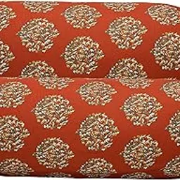 Trance Home Linen Premium 16x32 Inches 100% Cotton Bolster Covers | Anti-Pill 200 Tc Thread Count | Set of 2 Dewan Bed Round Pillow Cover with Tie Knot (Damask Red - Pack of 2)-picture-26