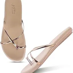 jm looks Women's Flat Sandals Toe Ring with Cross Strap Stylish Slip-On Flats | Comfortable Casual Sandals-picture-49