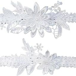 club bollywood Meadawgs® 2Sets Bridal Leg Garters Lace Wedding Bride Dance Garter Set White|Clothing, Shoes & Accessories | Wedding & Formal Occasion |2 Pieces Lace Garter Set-picture-1